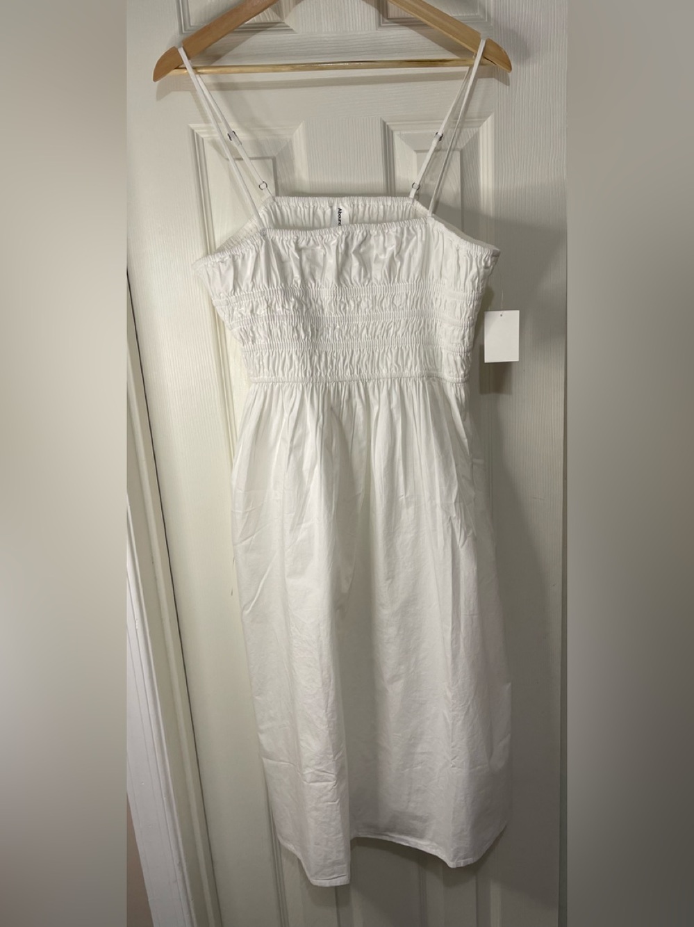 Abound White Smocked Bohemian Flowy Cami Midi Dress size X-Large NWT - Picture 6 of 6